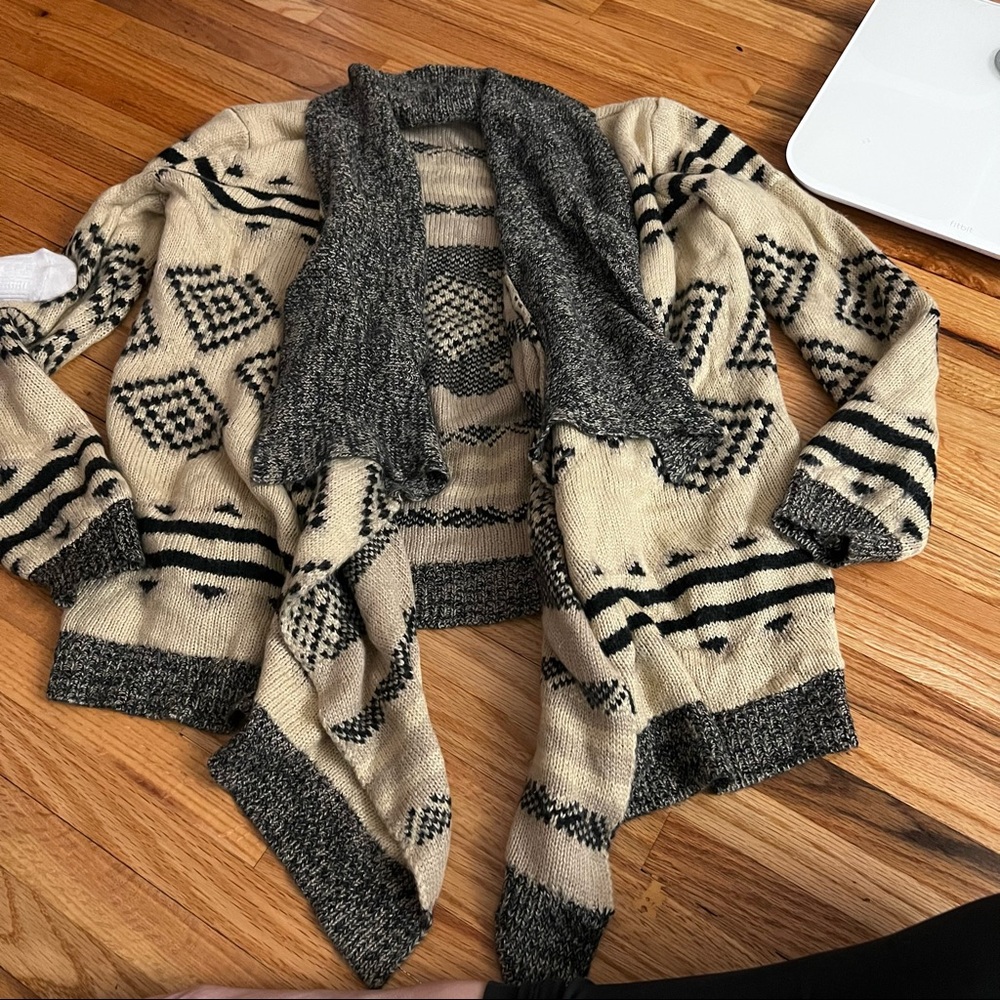 Charming Charlie open tan sweater